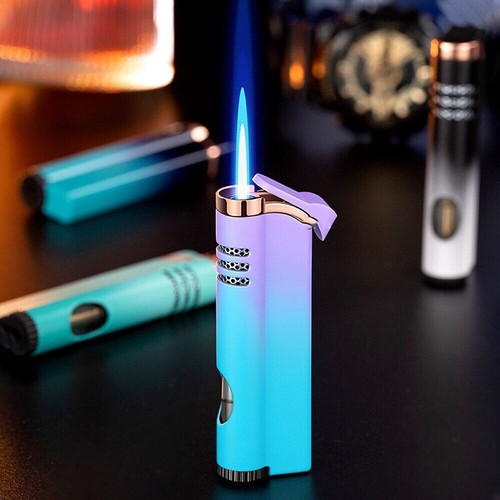 Windproof Torch Gas Lighter Blue Fire Turbo Butane Refillable Jet Flame Lighter - Picture 14 of 19