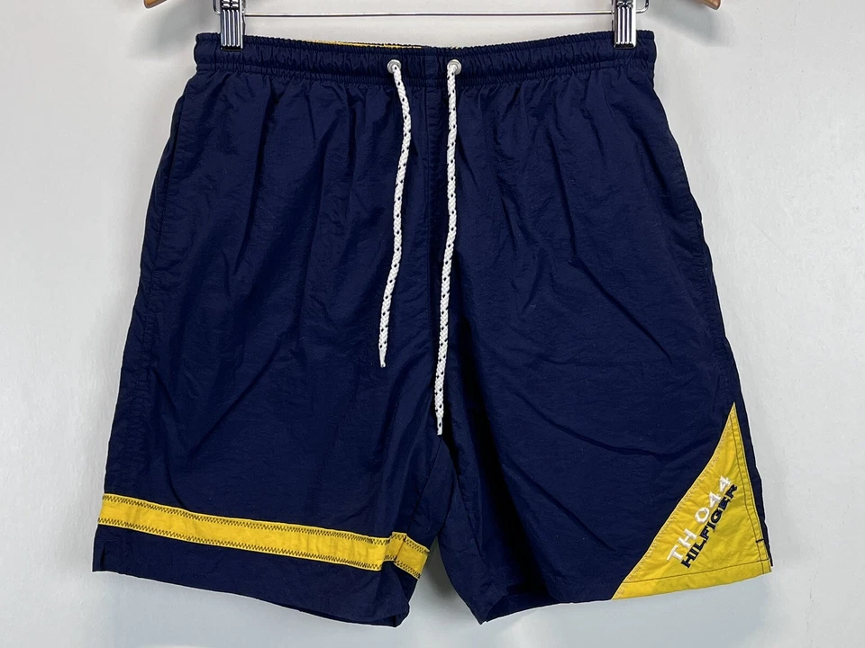 Vintage 90s TOMMY HILFIGER Sailing Gear TH 044 BIG FLAG Swimming Trunks Shorts - Image 2 of 4