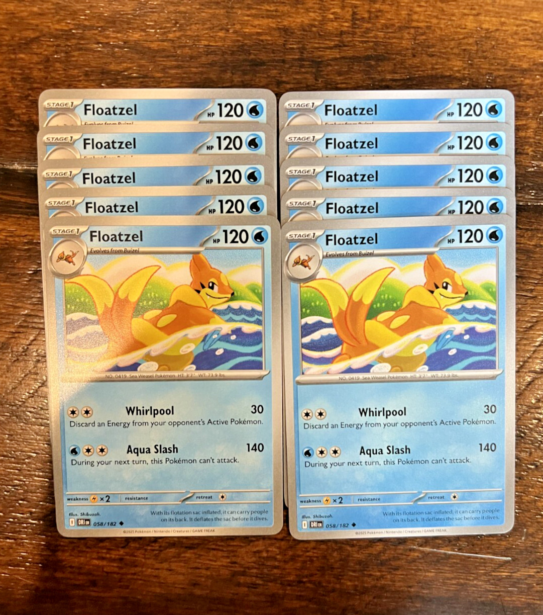 LOT x10 - #58 Floatzel Pokemon TCG S&V Destined Rivals - Water