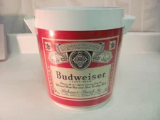 Vintage Budweiser Anheuser Beer  ICE BUCKET West Bend Thermo Serv  Double sided.