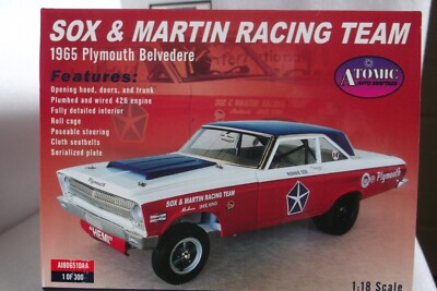 SOX MARTIN 1965 AWB PLYMOUTH BELVEDERE HEMI 1:18 HNRA DRAG RACE