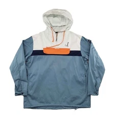 Karhu x R-Collection "Catch of the Day" Anorak Mens XL Blue White Hoodie Fishing