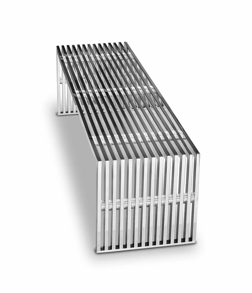 Edelstahlbank Panchina Acciaio Inox Con Vetro Acrilico Distanzstücken Qualità - Immagine 2 di 4