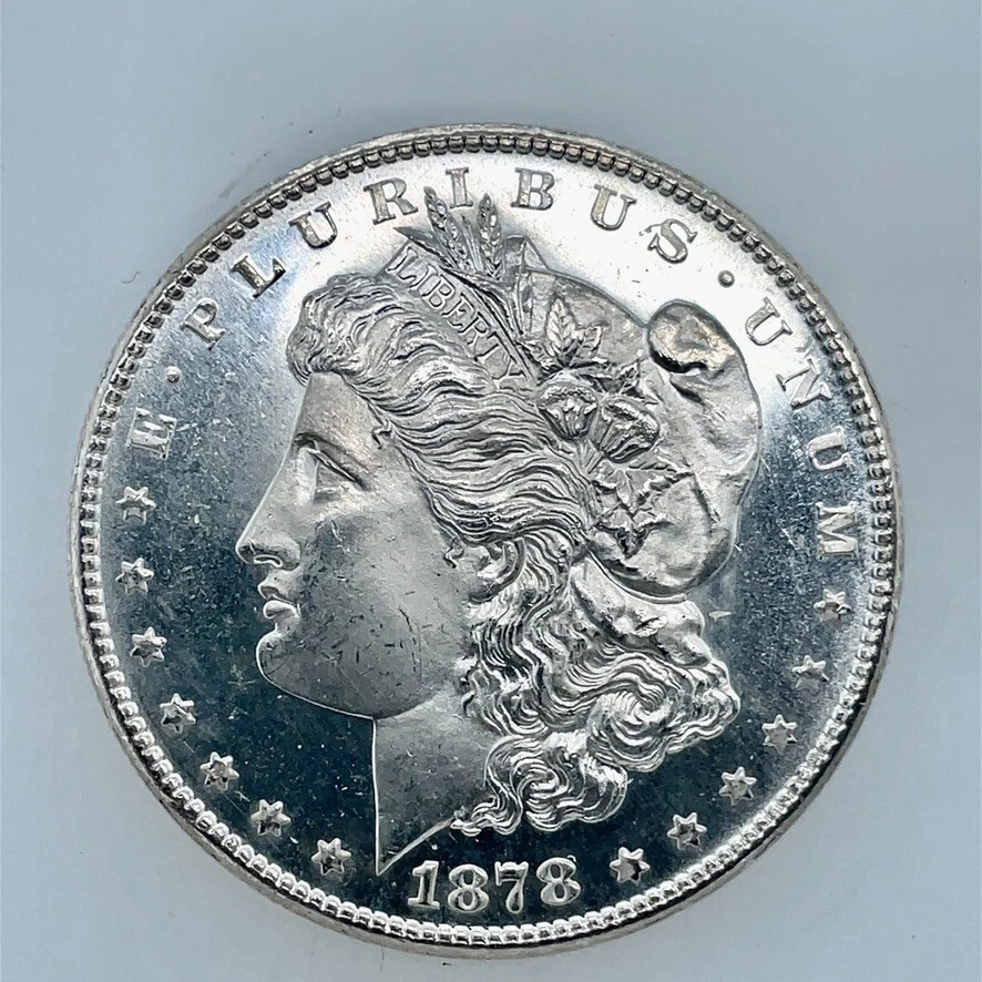 1878 S PL Proof Like Obverse Morgan Dollar GEM BU. 90% Silver $1 U.S Coin # 1958 - Image 3 of 4