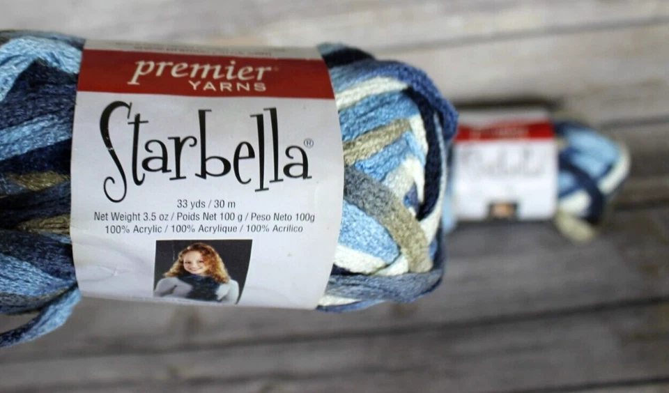 2 Premier Yarns Starbella Faded Jeans 3.5 Oz 33 Yards 100% Acrylic 33 yds. Knit - Image 4 of 4