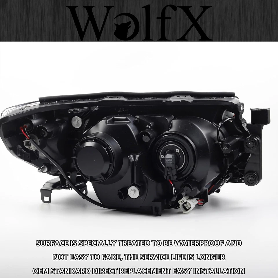 For 2006-2008 Subaru Forester Headlight Set Halogen w/Black Housing Clear Lens  — 第 4/4 张图片