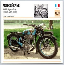 Motobecane S5CGS Superculasse 1939 France Edito Service Atlas Motorcycle Card