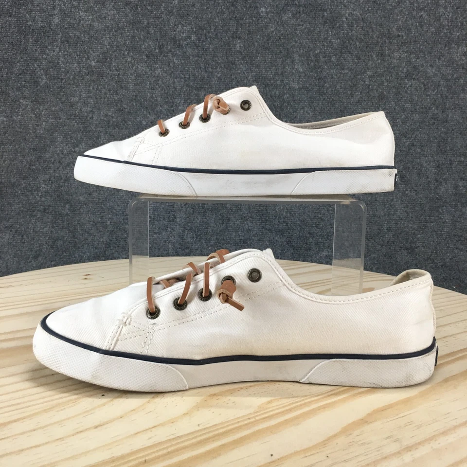Sperry Top Sider Shoes Womens 10 Pier View Sneaker White Lace Up Casual STS95128 - Image 2 of 4