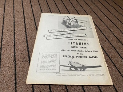 AC3 ADVERT 11X9 TITANINE LIMITED COLINDALE LONDON : PERCIVAL PROCTOR G-ASTA