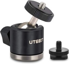 UTEBIT 360 Mini Tripod Head Ball Head 14 Hot Shoe Adapter Rotatable Ball