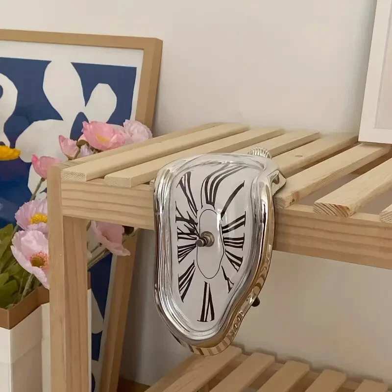 Unique Surreal Melted Twisted Roman Numeral Wall Clock - Distorted Artistic  - Image 3 of 4