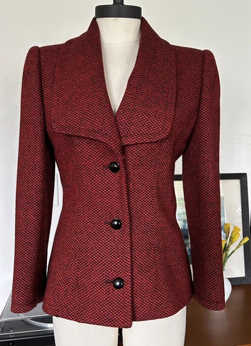 Giacca blazer lana vintage anni 80 Givenchy Boutique Couture numerata a mano XS S