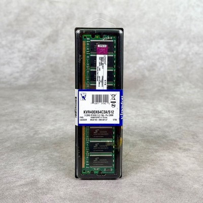 Kingston 512MB PC3200 CL3 184-Pin DIMM RAM KVR400X64C3A/512 New Sealed