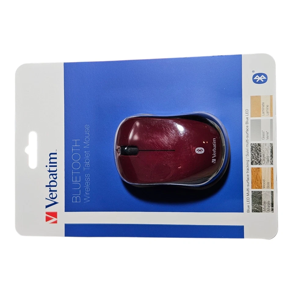 Verbatim Bluetooth Wireless Tablet Multi-Trac LED Mouse – Garnet - 70240 - Image 3 of 4