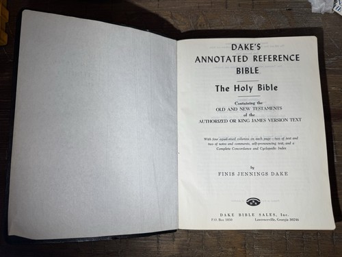 Dake’s Annotated Reference Bible Black Large Note Edition 1981 Concordance KJV