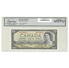 $20 1954 Modified Series BC-41b Beattie-Rasminsky Prefix A/W Legacy GUNC-65 PPQ