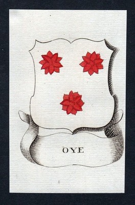 1800 Oye Wappen Adel coat of arms heraldry Heraldik Kupferstich engraving