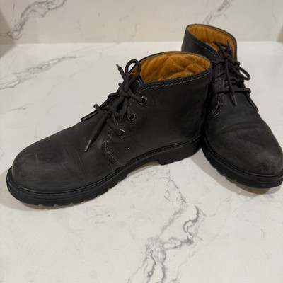 Panama Jack Black Waxed Leather Waterproof Havana Joe Chukka Boots Women s 8-8.5