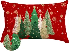 Christmas Pillow Cover 12X20 Inch Indoor Outdoor Waterproof Merry Christmas Tree