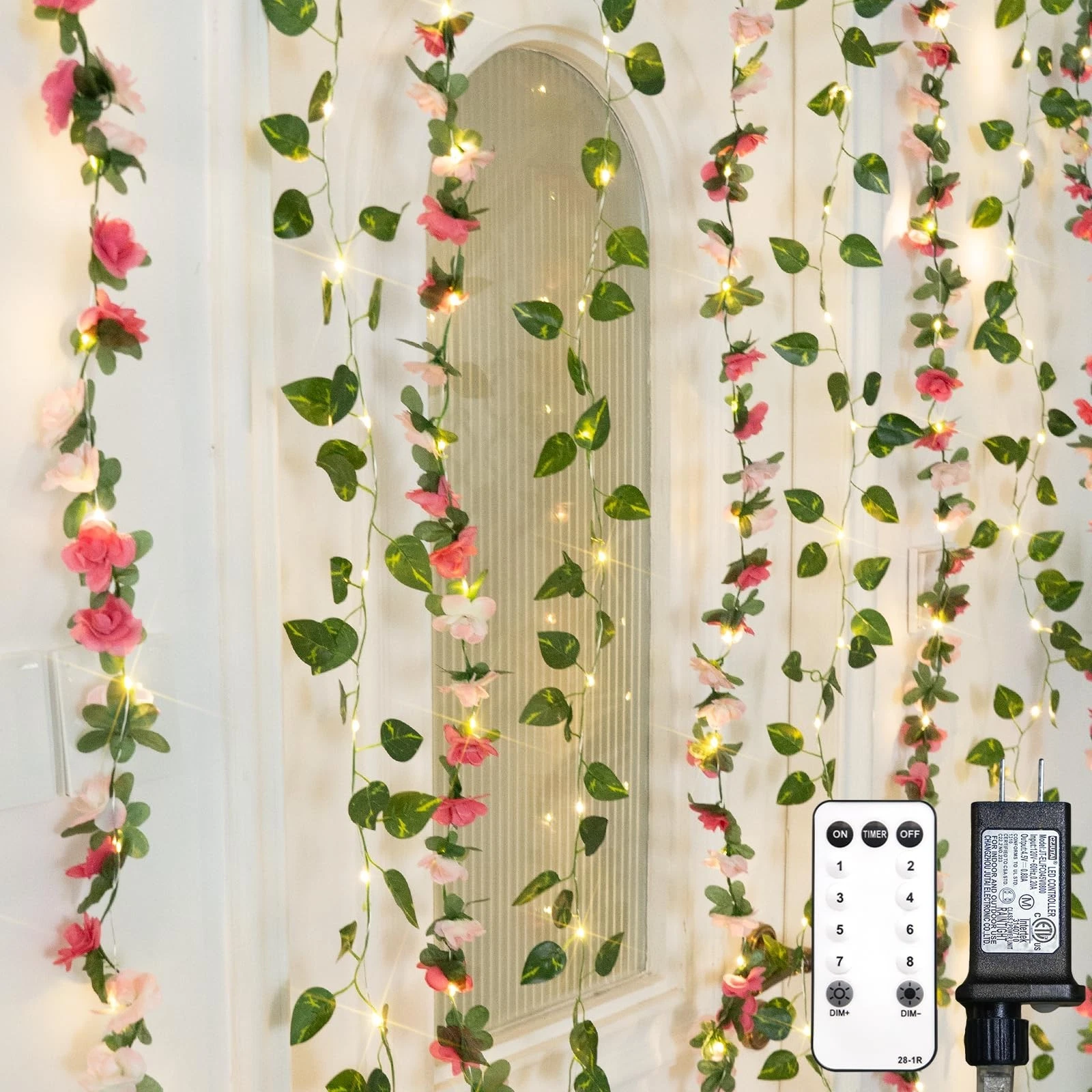300 LED Artificial Flower Garland Lights - Pothos Vines Fairy String for Bedroom