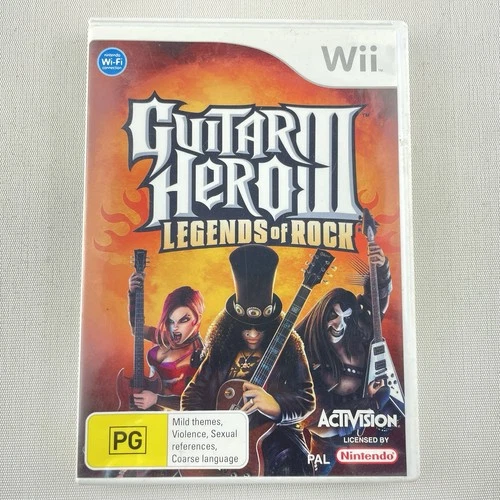 Guitar Hero 3 Legends of Rock (Nintendo Wii, 2007) COMPLETE