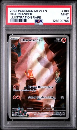 2023 POKEMON MEW EN-151 ILLUSTRATION RARE #168 CHARMANDER PSA 9