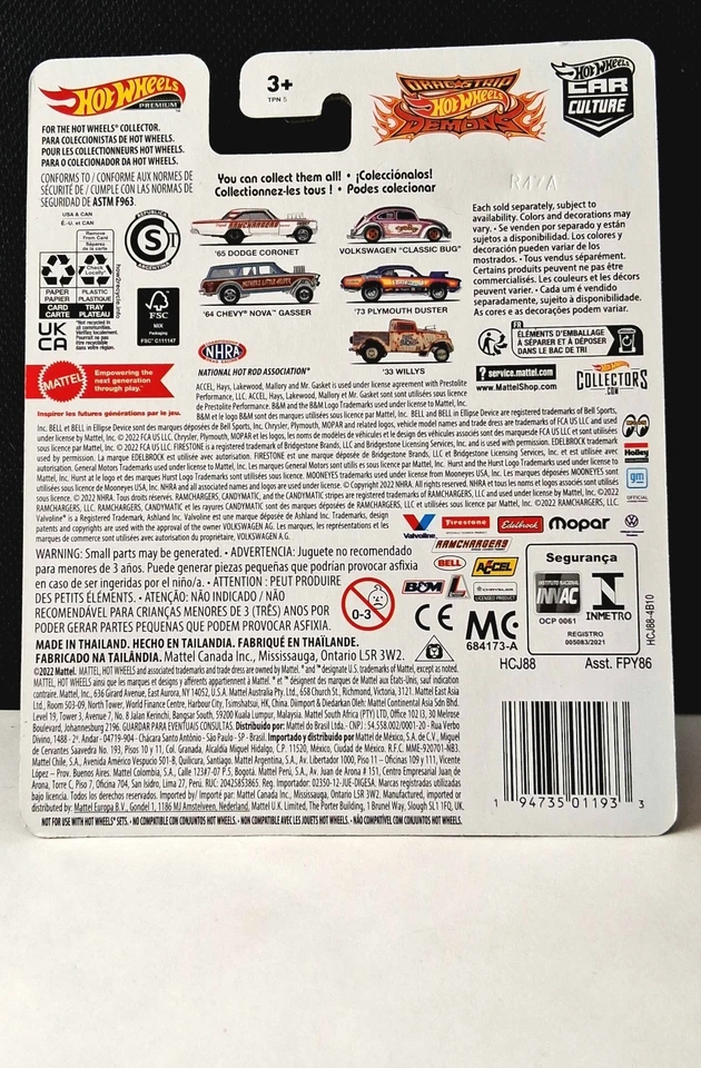 Hot Wheels DRAG STRIP DEMONS, '33 WILLYS, Premium, Car Culture, Rust Bucket Foto 2 de 2