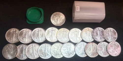 Lot Roll 20 US Mint 1986 American 99.9% Silver Eagle 1st Year BU Unc. ASE NICE!!