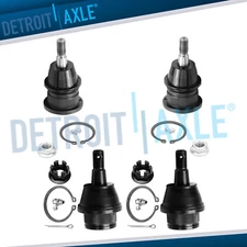 4pc Front Upper and Lower Ball Joints for Chevy GMC Silverado Sierra 1500 Yukon