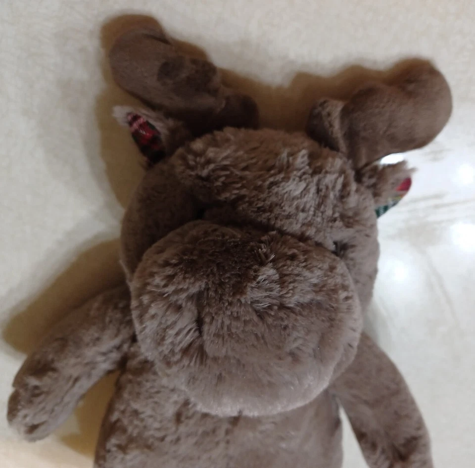 Cloud B Baby Plush Christmas Moose 14" Plaid Lovey - Image 2 of 4
