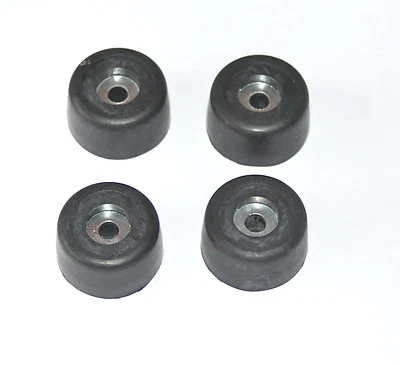 PENN ELCOM RUBBER FEET 26mm DIAMETER AND 15mm HIGH WITH WASHER INSERTS 4 PIECES - Image 1 of 2