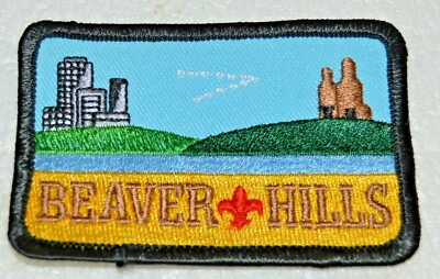 BEAVER HILLS Area Rolled Edge Rectangular Boy Scout Badge Canadian (ABB9A) 