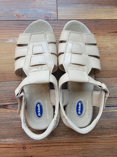 Dr Scholls Sandals Womens 7.5 M Double Air Pillo Fisherman Slingback Tan Leather - Picture 2 of 7