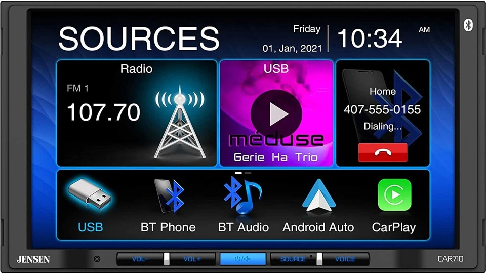 Jensen 7" Apple CarPlay AM/FM Radio Car Radio Stereo for 2003-2011 Honda Element - Image 2 of 4