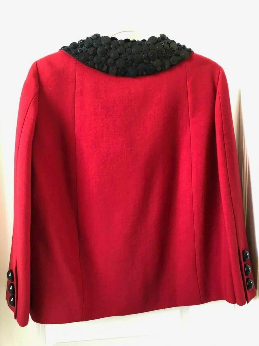 Moschino Cheap And Chic Red Crystal Embellished Fancy 3 Buttons