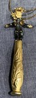 Vintage Winged Angel Cherub Black & Gold Metal Tamper or pocket watch attachme — photo 4