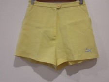 Vintage 70s 80's PUMA Yellow W26  Cotton High Cut Sports Shorts