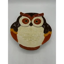 Better Homes Owl Plate Set of 2 Decorative Trinket Dish Vintage Style Fall