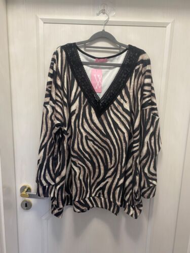 Nowa, aksamitna koszula WAWA „Zebra”, VA, koronka, LA, czarna kolorowa 50/52/54 - Zdjęcie 1 z 6