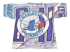 Vintage Charlotte Hornets Magic Johnson All Over Print Shirt Size Youth Large