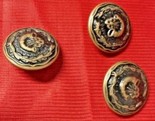 Buttons three vintage Metal Shank buttons with Hunting Horn Motif