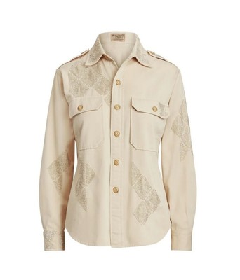 cream polo button down