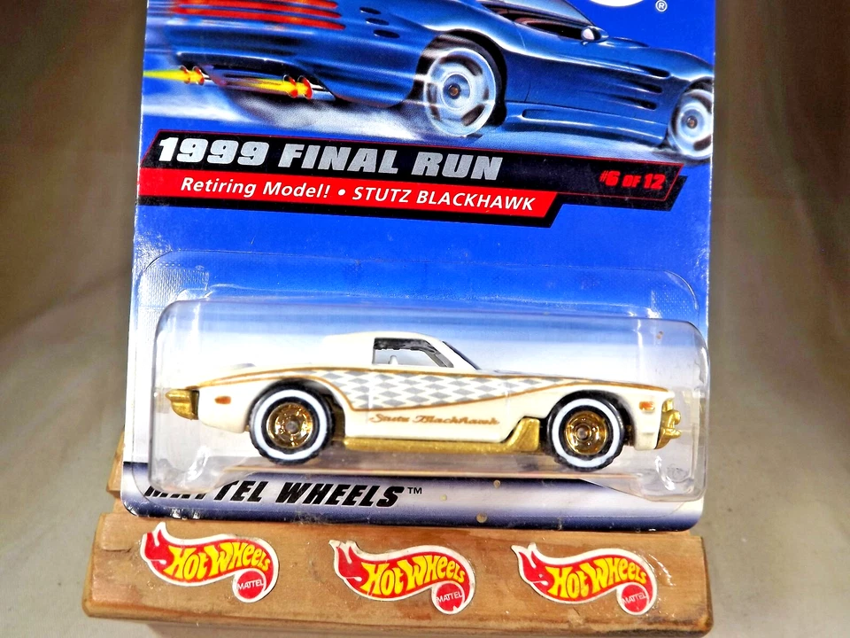 1999 Hot Wheels Final Run 6/12 STUTZ BLACKHAWK White RealRidersDDSp removedfromB - Image 2 of 4