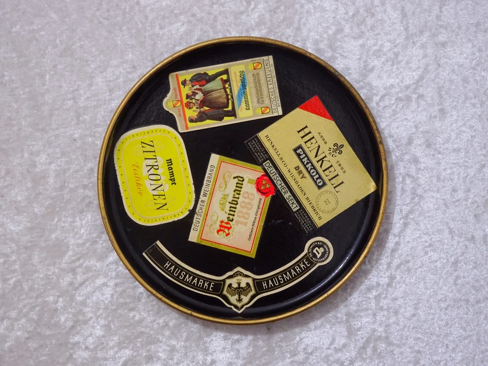 Plateau de Service Rockabilly Design Avec Reklameetiketten - Vintage À 1950/60