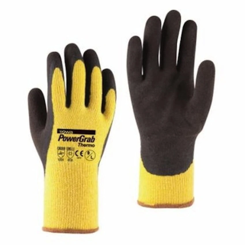 (1Paar=4,32€) 6 Paar TOWA PowerGrab Thermo gelb Handschuhe Winterhandschuhe