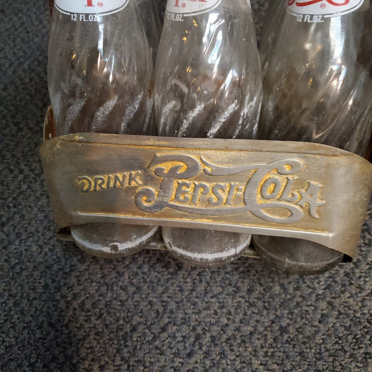 【Vintage】PEPSI COLA ストロー ディスペンサー ガラスケース VINTAGE DRINK PEPSI COLA METAL EMBOSSED SIX PACK BOTTLE