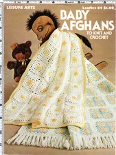 "Baby Afghans to Knit and Crochet"  1976 Leisure Arts Leaflet  64 4 Projects