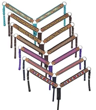 Western Saddle Breastcollar - Nylon, Leather & Felt Backed - 7 Fun Prints