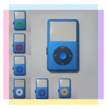 Blue Front Cover With Clickwheel Housing Kit Assembly For iPod Classic 6th 7th