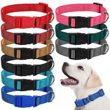 9 Pieces Adjustable Dog Collar for Medium Dogs Soft Nylon Dog Collar with Qui...
